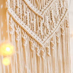 Woven Macrame Plant Hanger Wall Hanging Bohoes Wall Art with Tassels Home DIY Hanging Craft Decorations